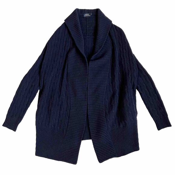 Polo Ralph Lauren Women’s 100% Cashmere Shawl Collar Open Front Cardigan Size S - Picture 1 of 6